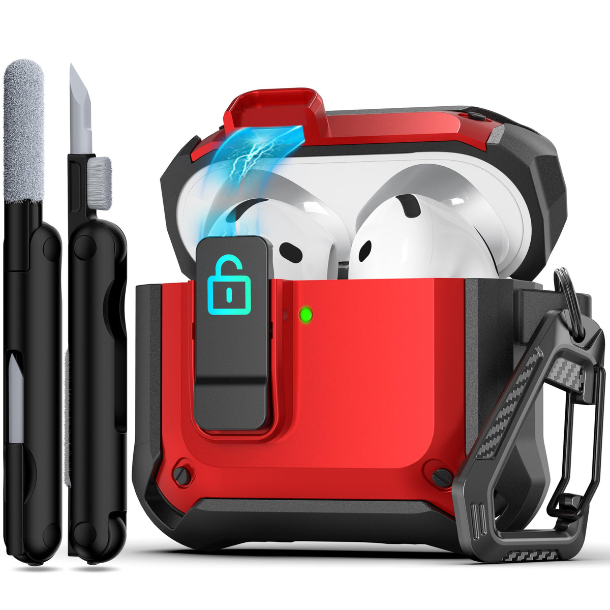 R-fun AirPods 4th Gen case front view with MagSafe-ready protection