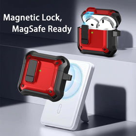 R-fun AirPods 4th Gen case lock close-up emphasizes secure lid