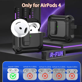 R-fun AirPods 4th Gen case MagSafe compatibility enables easy wireless charging