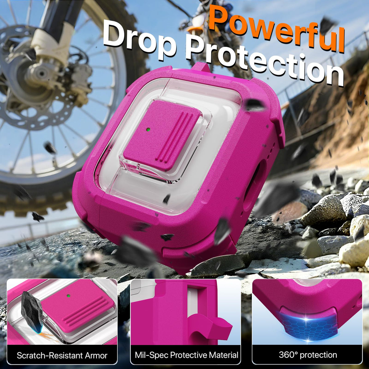 Durable TPU-PC shell absorbs shocks on drops