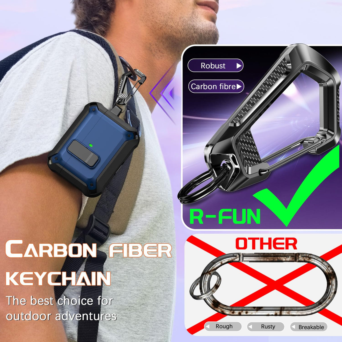 R-fun AirPods Pro 3 case anti-drop wrap for rugged protection