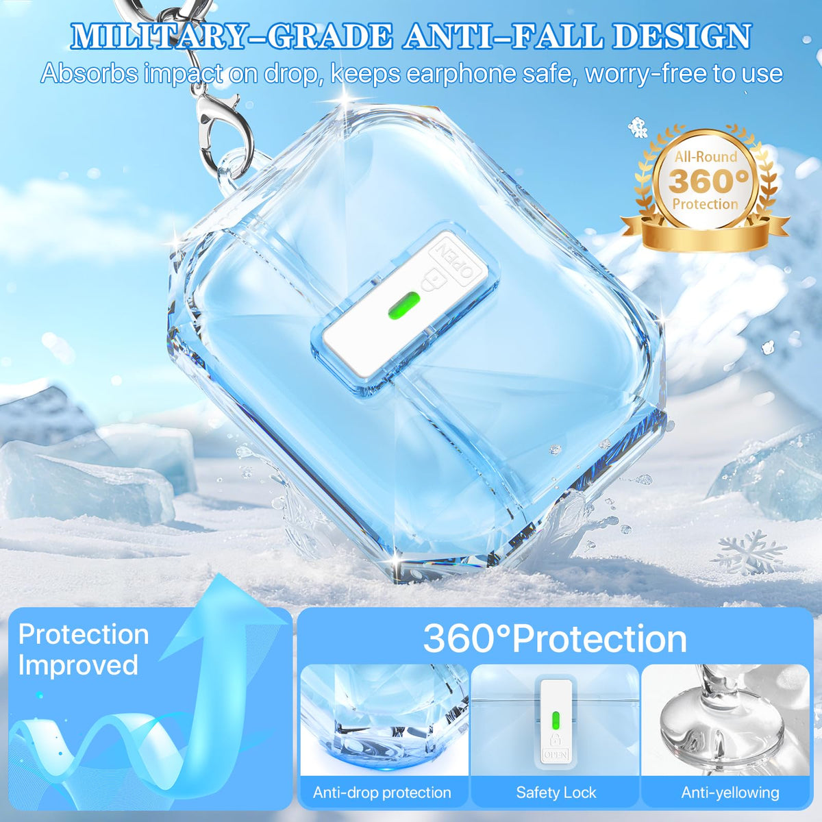 R-fun AirPods Pro 3 case auto pop-up lid in action