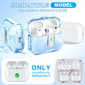 R-fun AirPods Pro 3 case back view shows non-yellowing transparency