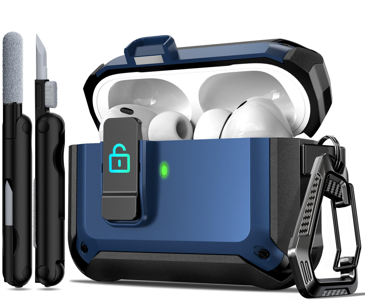 R-fun AirPods Pro 3 case front view with sleek blue protection