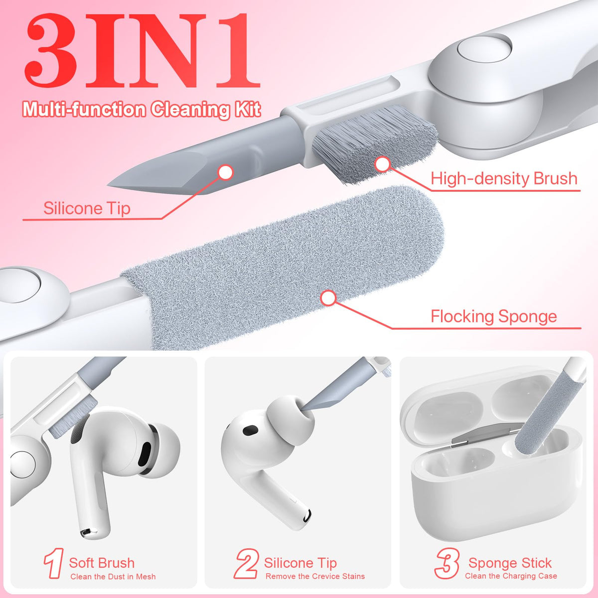 R-fun packaging includes cleaning pen and round keychain for convenient storage