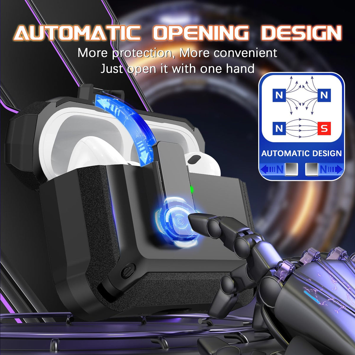 Cleaning brush included with R-fun AirPods Pro 3 case for easy maintenance