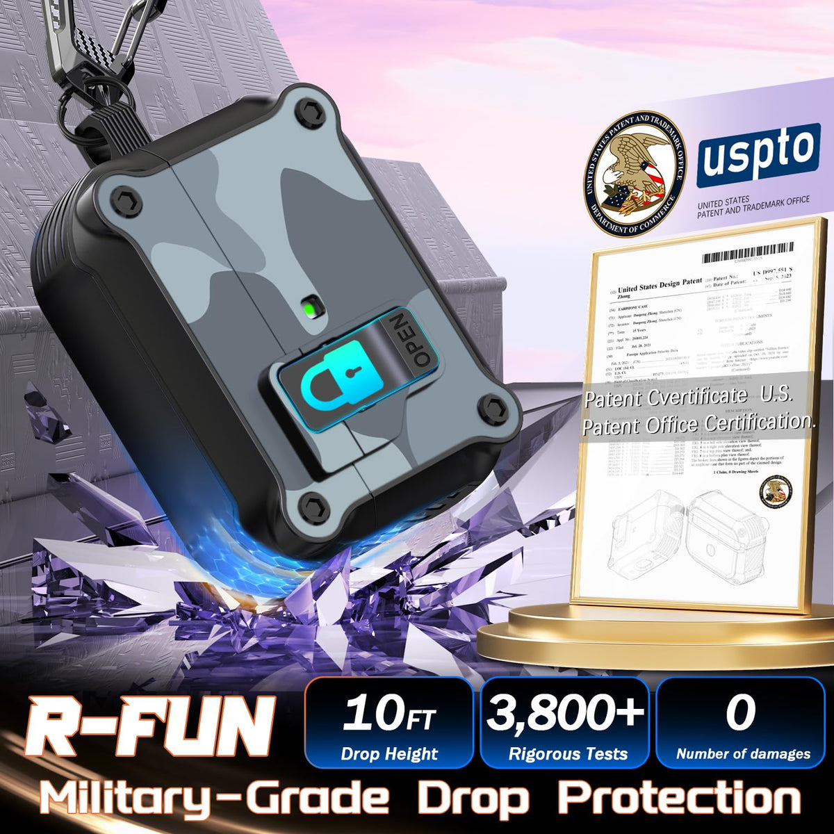 R-fun case's matte finish complements AirPods Pro while offering durable protection.