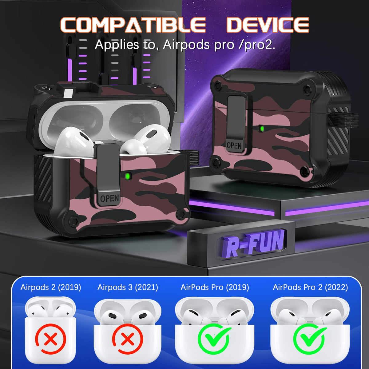 R-fun AirPods Pro case includes cleaning kit for hygiene.