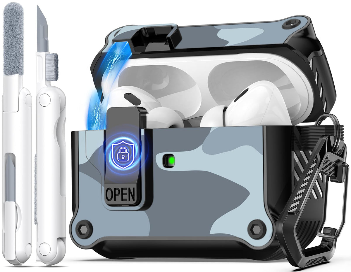 R-fun AirPods Pro case offering full drop protection and auto pop-up lid for safe travel.