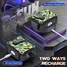 R-fun AirPods Pro Rainforest camouflage carabiner clip for secure carry