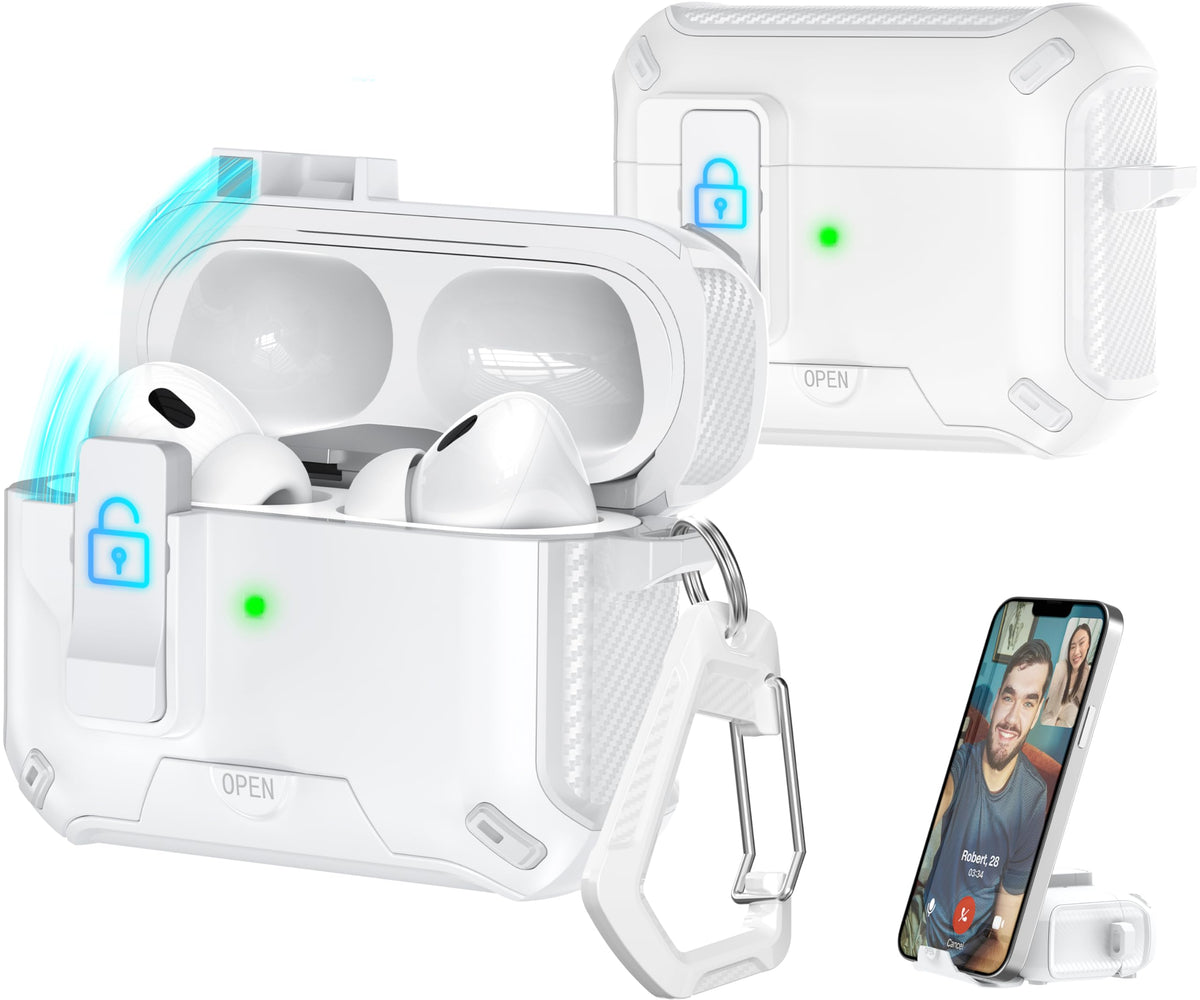 R-fun AirPods Pro case side view highlights drop protection and matte finish.
