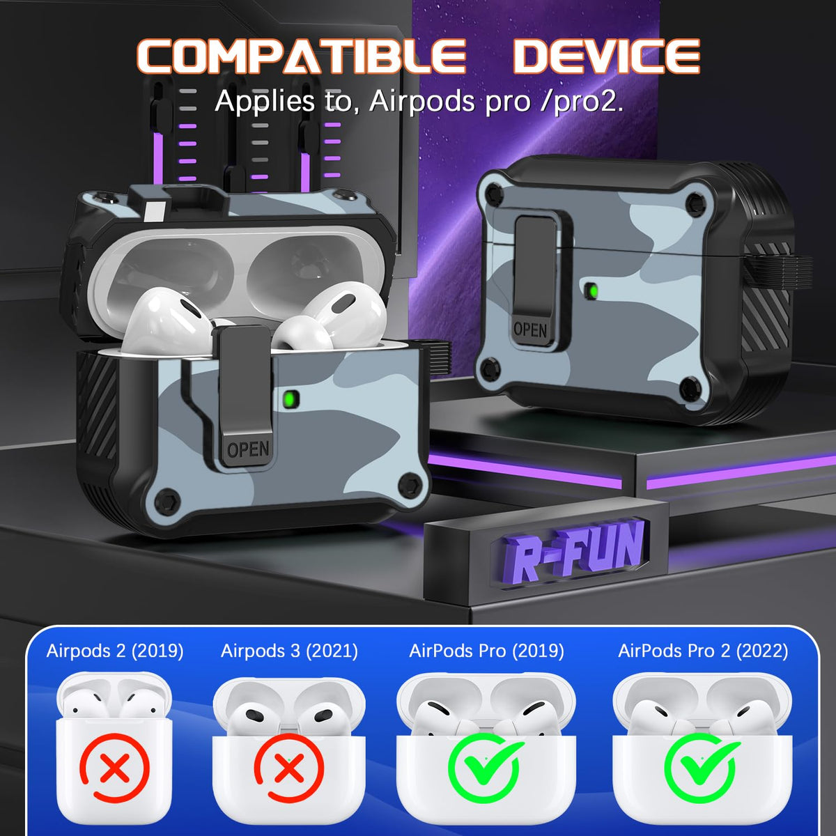R-fun carbon fiber carabiner attaches easily for secure carry.