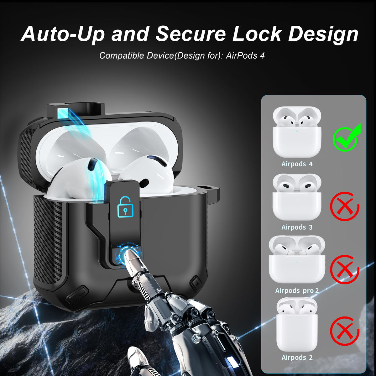 R-fun AirPods 4 case phone stand for hands-free viewing