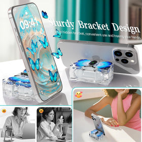 R-fun case using kickstand for hands-free viewing benefit