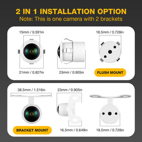 RAAYOO backup camera 18.5mm flush mount for a neat profile