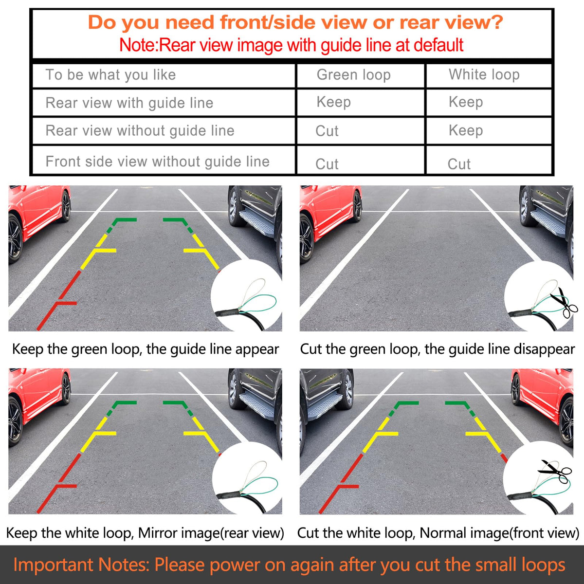 RAAYOO backup camera with two brackets for flexible installation.