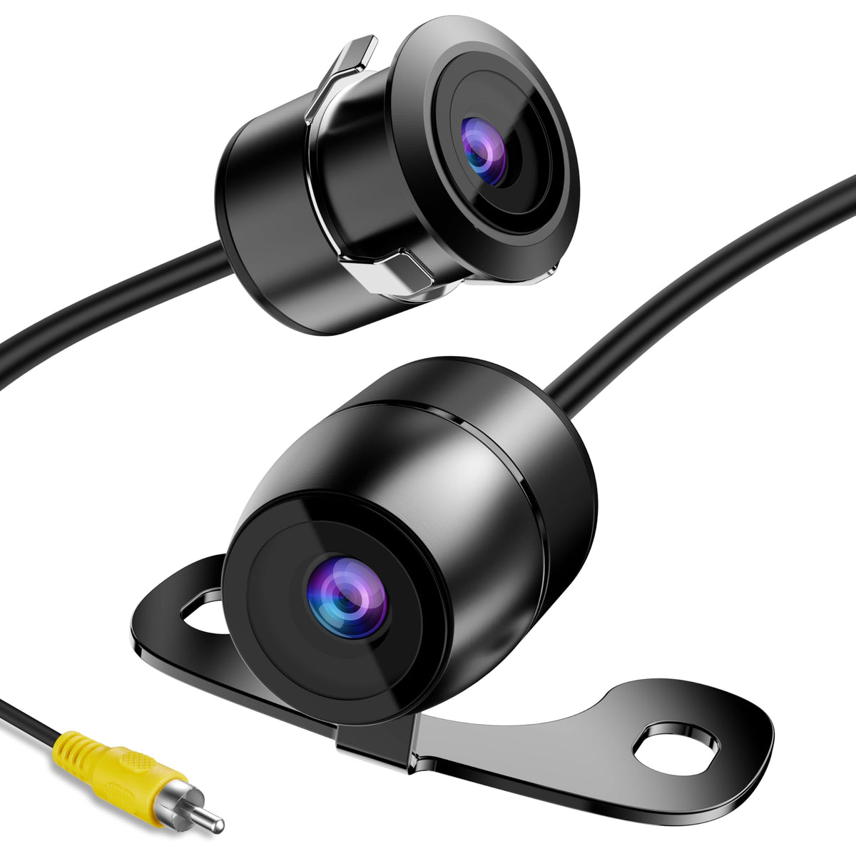 RAAYOO backup camera front view with rugged metal housing for demanding vehicle use.