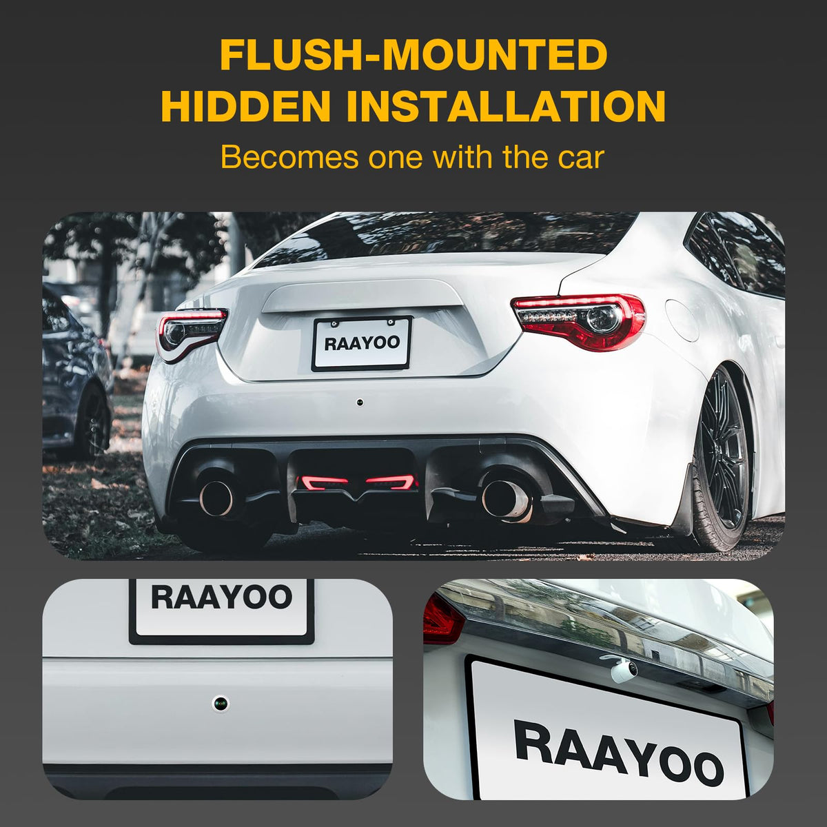 RAAYOO backup camera two-mount-options for flexible installation