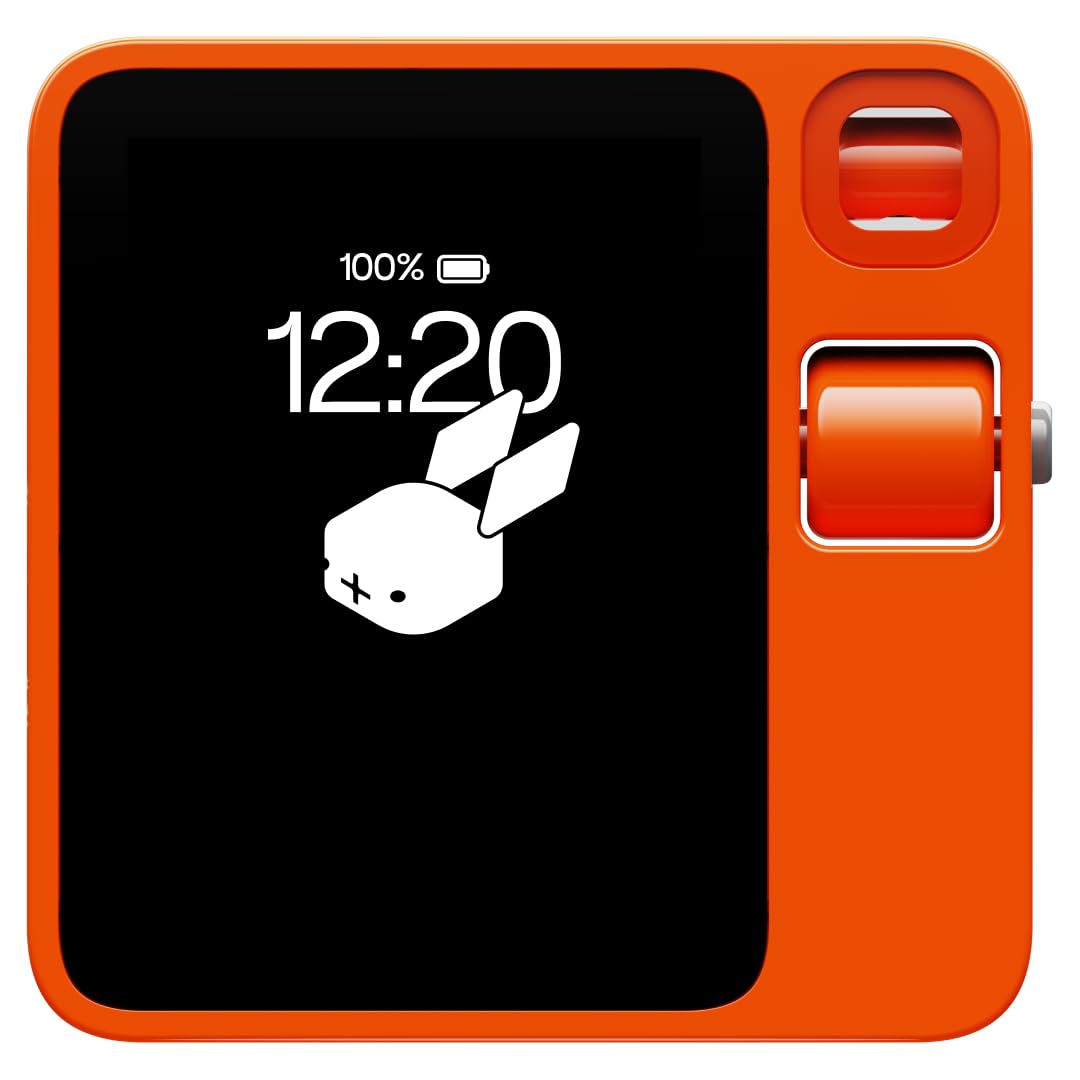 Rabbit r1 AI voice gadget front view for quick on-desk control