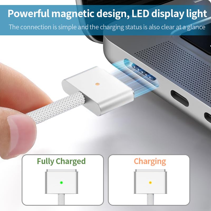 RACAHOO charger connected to MacBook in use delivering stable power during heavy workloads