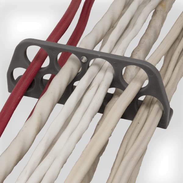 Rack-A-Tiers mounted under joist guiding cables, protects structure
