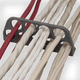 Rack-A-Tiers mounted under joist guiding cables, protects structure