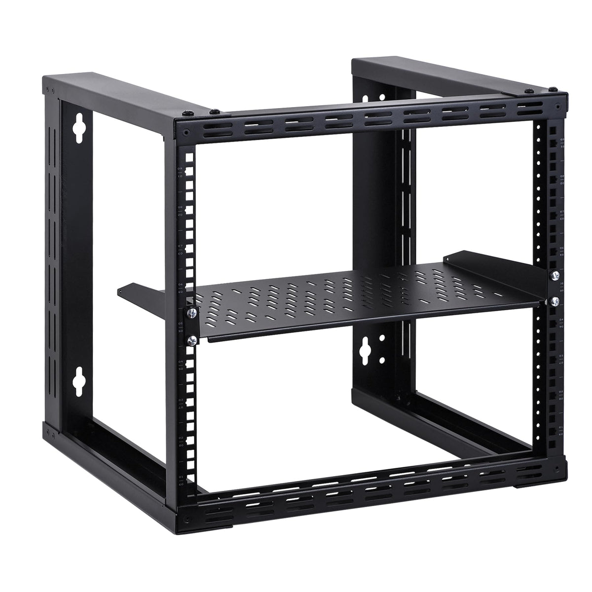 RackPath shelf supporting routers and small UPS to save rack space and stabilize gear