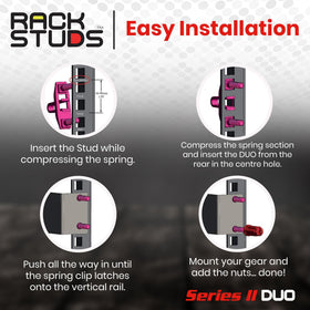Rackstuds DUO50 50-pack shown with 1RU server components ready to install