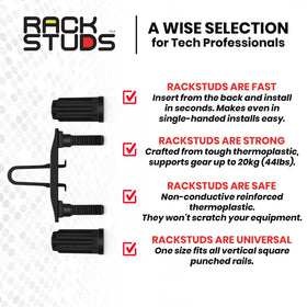 Rackstuds DUO50 rear-mount simplicity emphasizes less hardware and faster rack setup