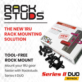 Rackstuds DUO50 tool-free install demonstrates rear setup for easy server mounting