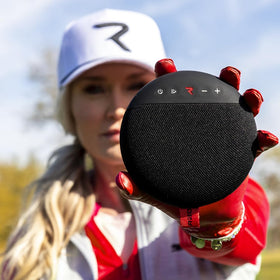 Rad Golf close-up of control buttons for F/C/B and voice score, one-touch operation benefit