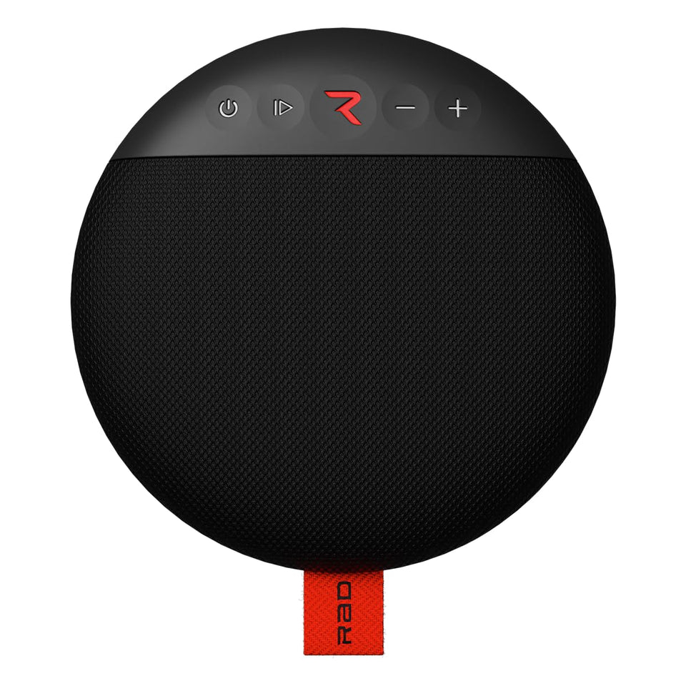 Rad Golf front view of the Sound speaker showing display and grill, clear yardage audio benefit