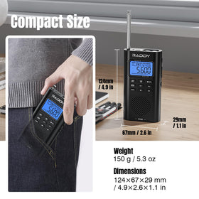 Raddy RF886 dual antennas boost reception in challenging environments