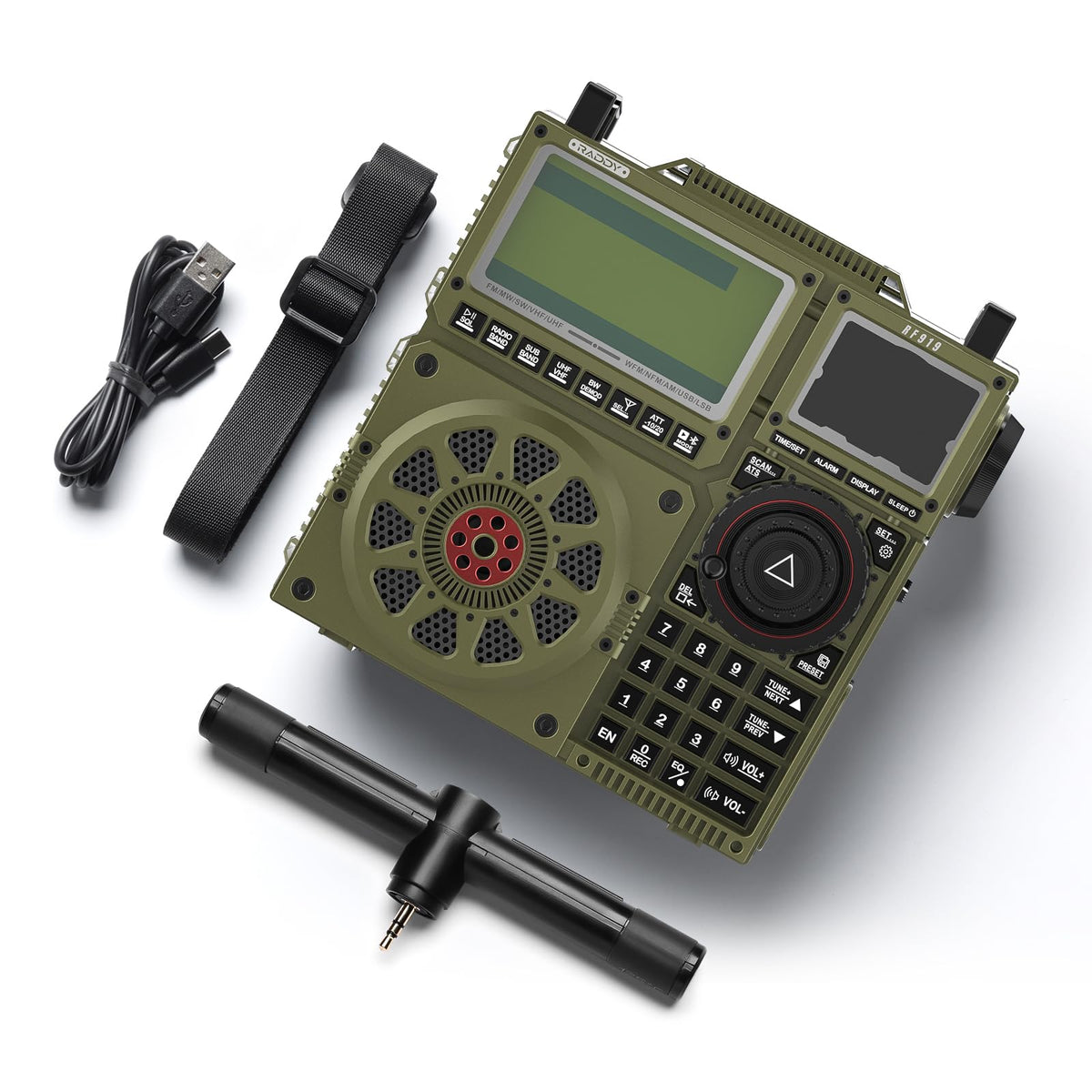 Raddy RF919 portability in army green for field use