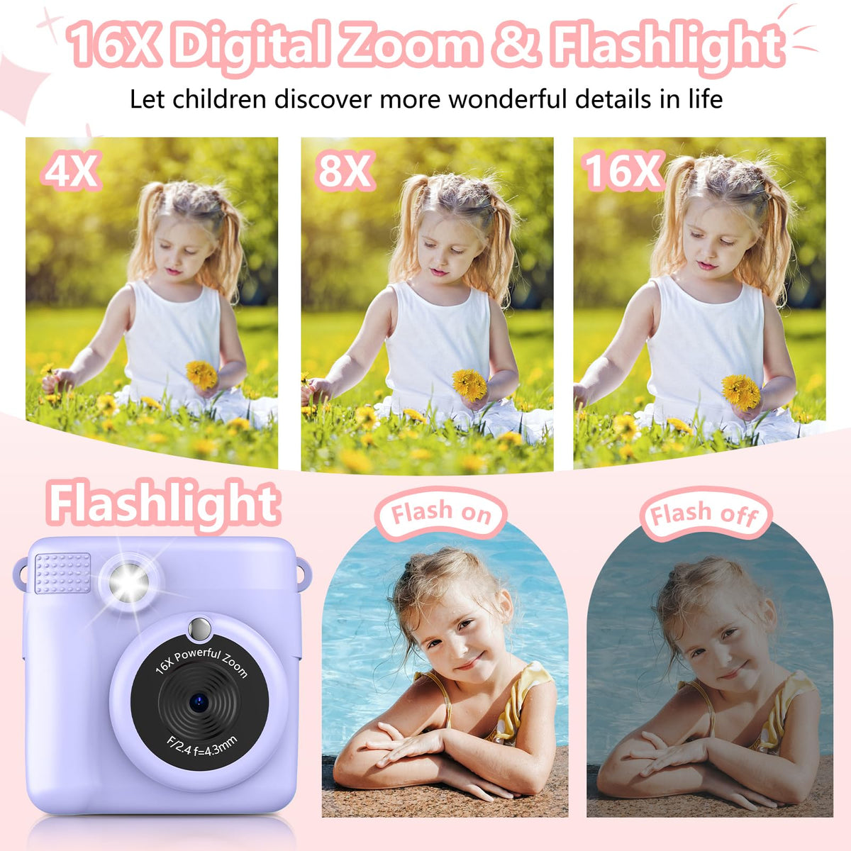 Color photos printed instantly while copies saved on SD card