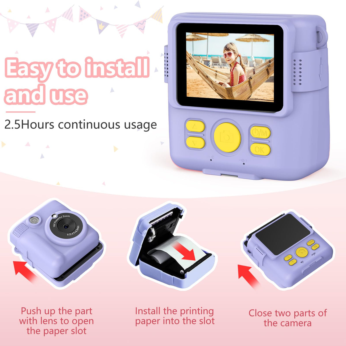 RADEKLY camera charges via USB-C for quick play