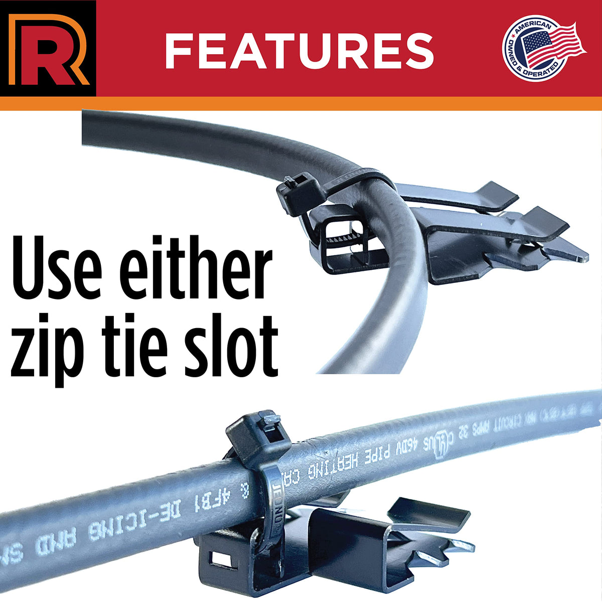 Radiant Solutions MPC325 zip ties secure cables without nails for fast installs.