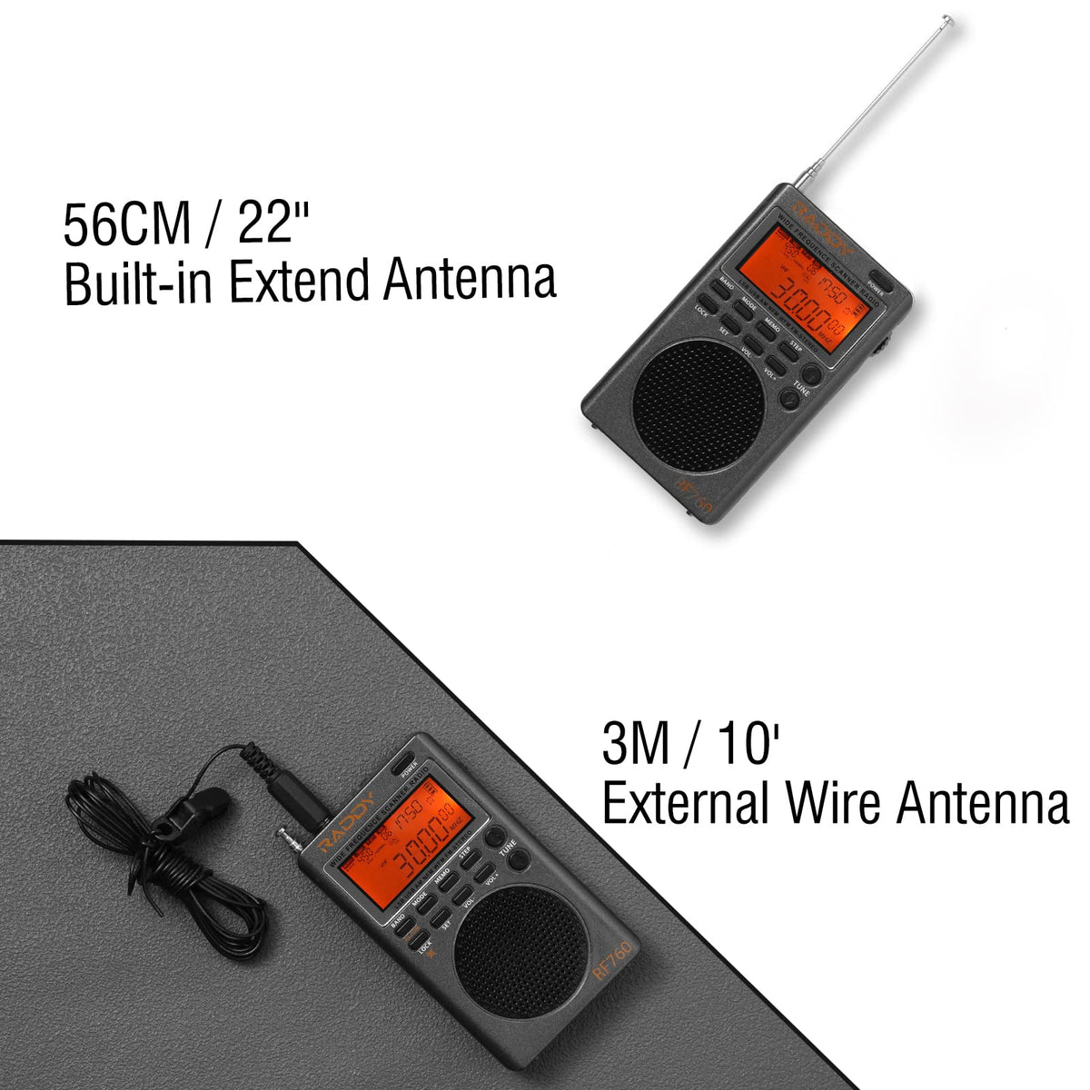 Radioddity RF760 portable dimensions fit pockets and bags