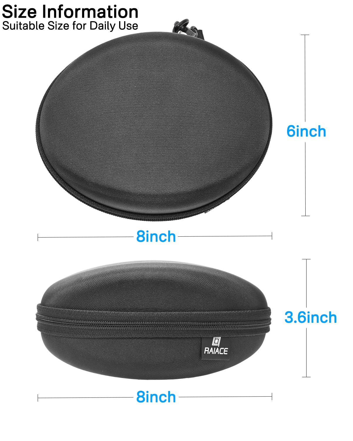 RAIACE close-up plush lining protecting headphone surfaces from scratches