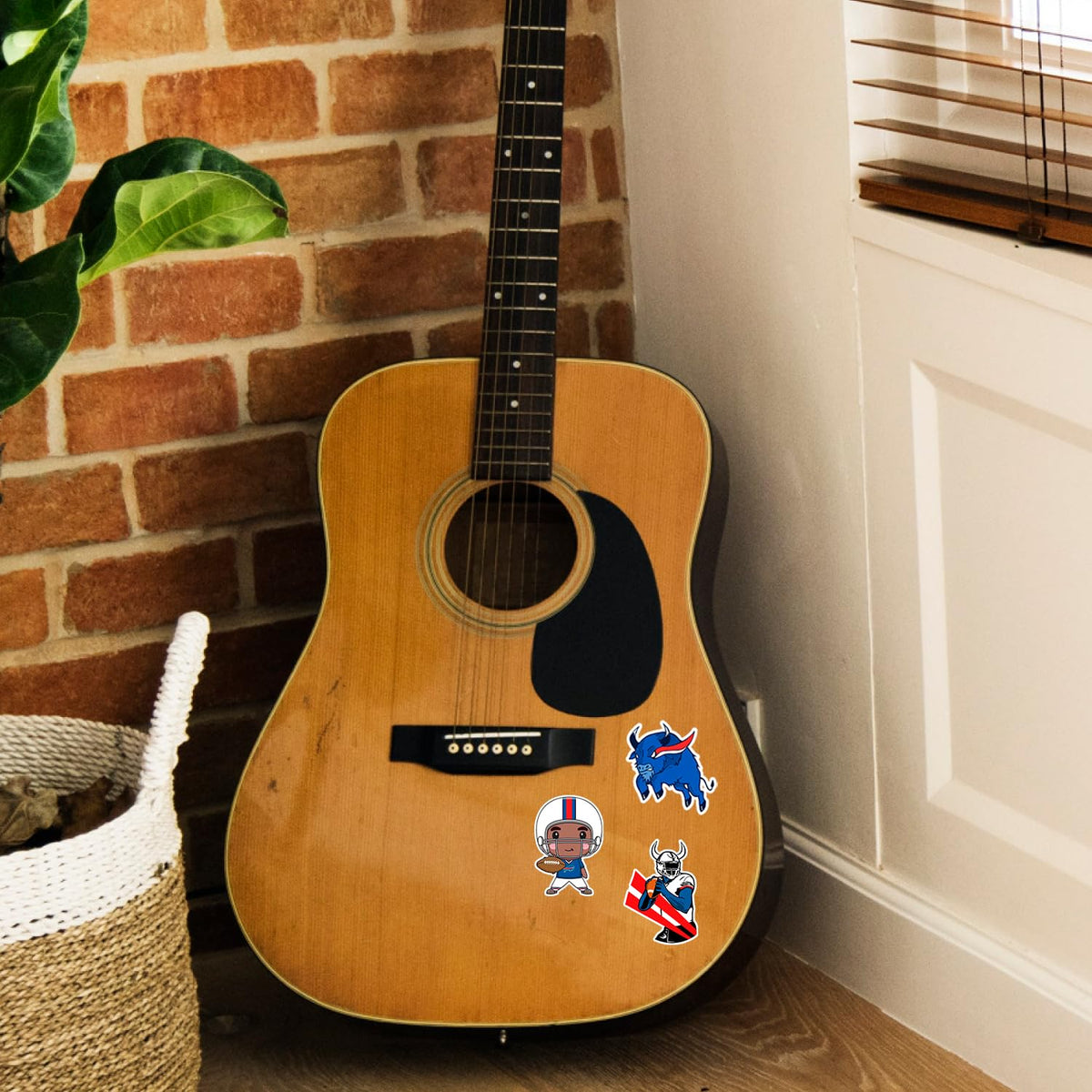 RainBloc Buffalo water bottle sticker; weatherproof and kid-friendly for outdoor use.