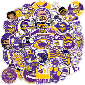 RainBLOC Minnesota football Viking sticker for water bottles and laptops; durable and bold.