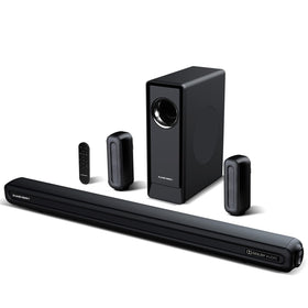 RAINEVERRY 5.1 surround sound bar front view with room filling audio
