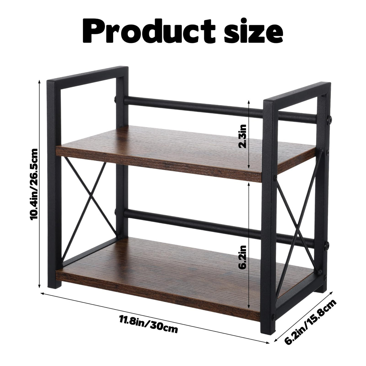 Wood and metal contrast on Rainmae rack for CDs and game discs.