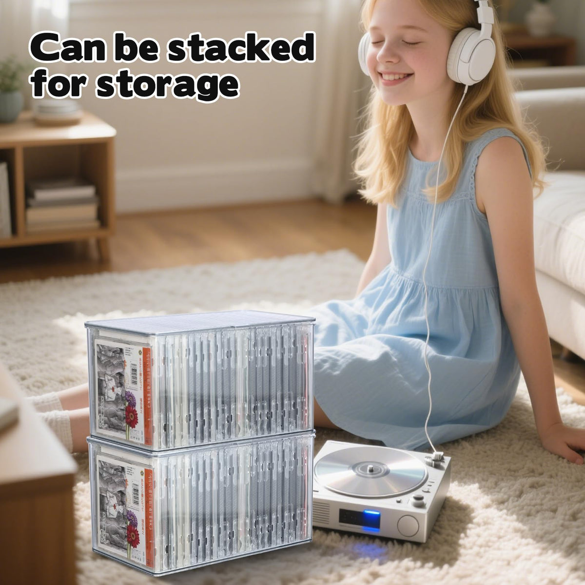 Rainmae durable clear plastic box protects discs from dust