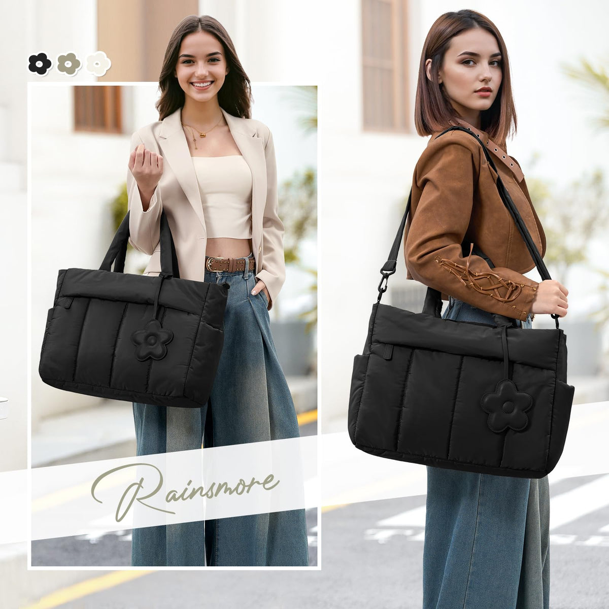 RAINSMORE laptop tote 20L capacity keeps your essentials secure during travel.