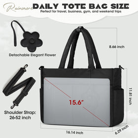 RAINSMORE laptop tote multi-compartment layout helps you stay organized.