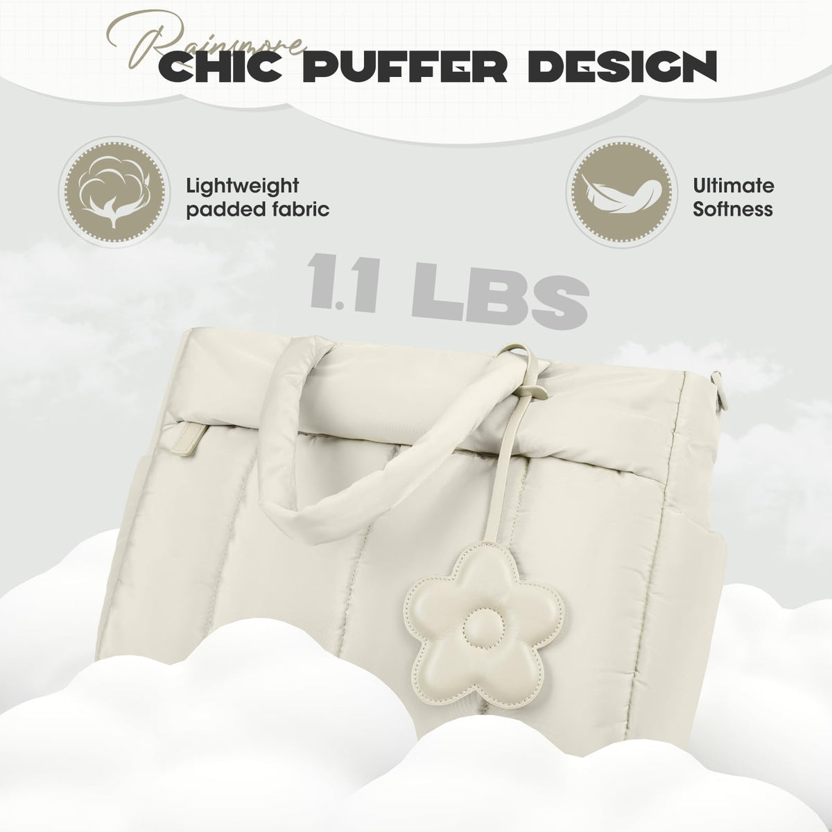 RAINSMORE large 20L tote keeps essentials organized during busy days.