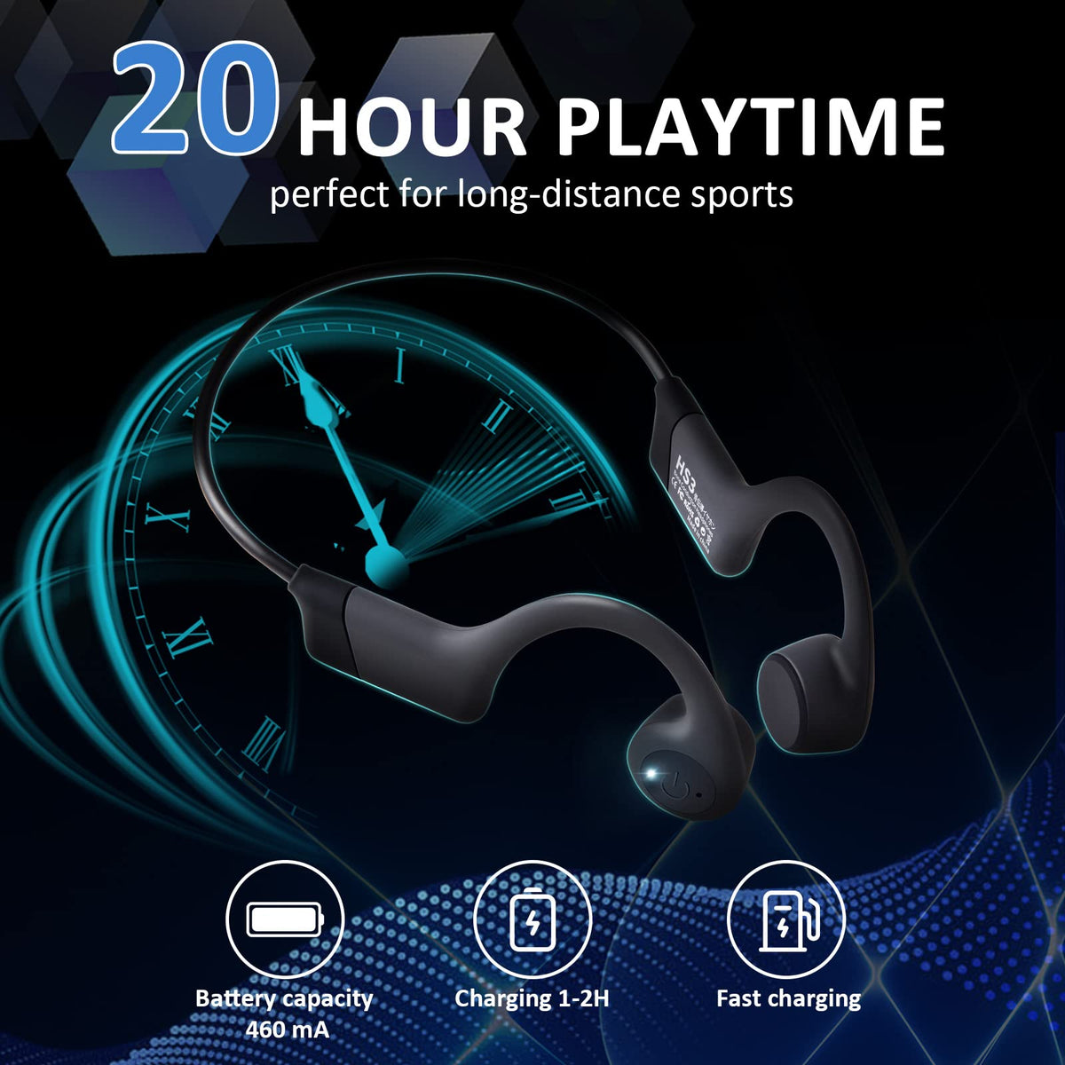 Rakklor offers 20-hour battery life for long sessions like runs and gym days.