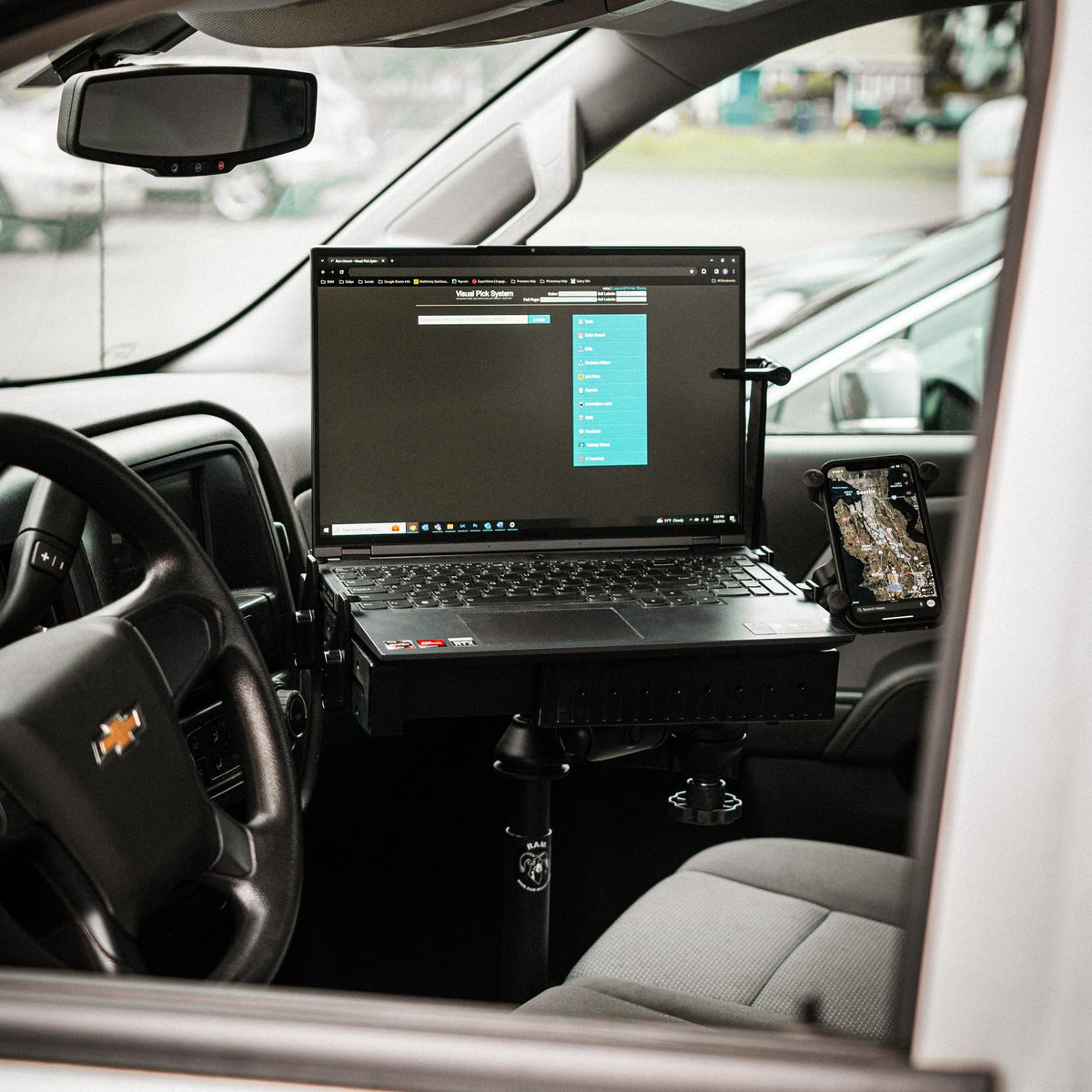 RAM Mounts dual swing arm laptop mount with adjustable positioning