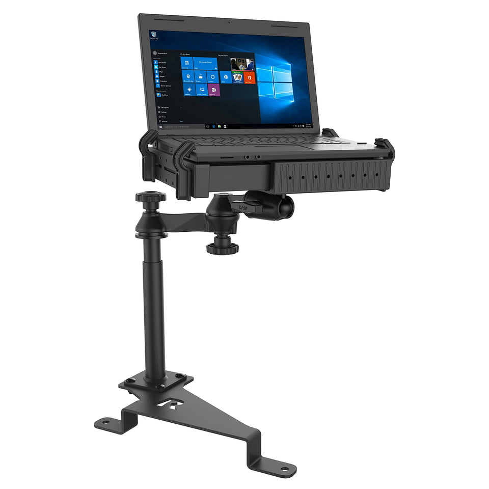 RAM MOUNTS no-drill laptop mount on Ford F-150 enabling secure on-the-road laptop access